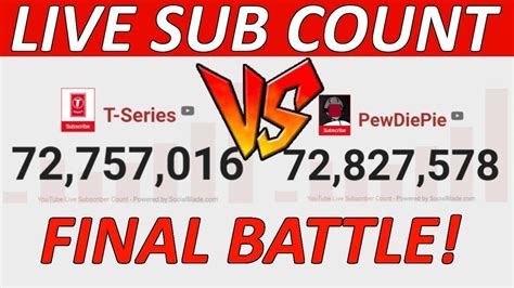 youtube live sub count pewdiepie vs t series|pewdiepie sub count over time.